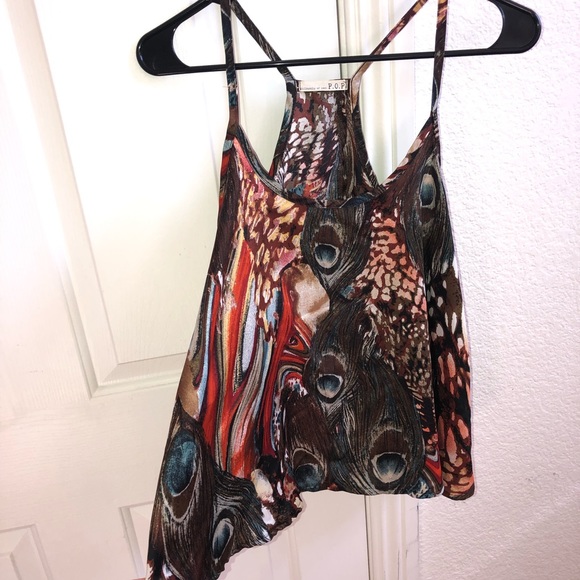 Silk Flowy Spaghetti Strap Blouse - Picture 2 of 3